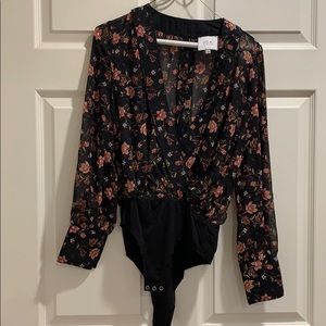 J.O.A. Floral Bodysuit